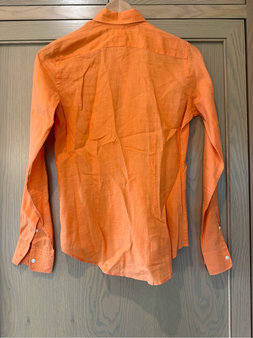 Ralph Lauren Blue Label Orange Button-Down Shirt Polo Pony Bamboo Slim Fit 4 - Picture 8 of 9
